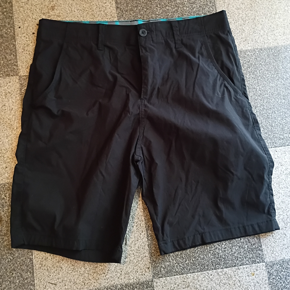 Sleek Black Men's Flat Front Shorts By IRON